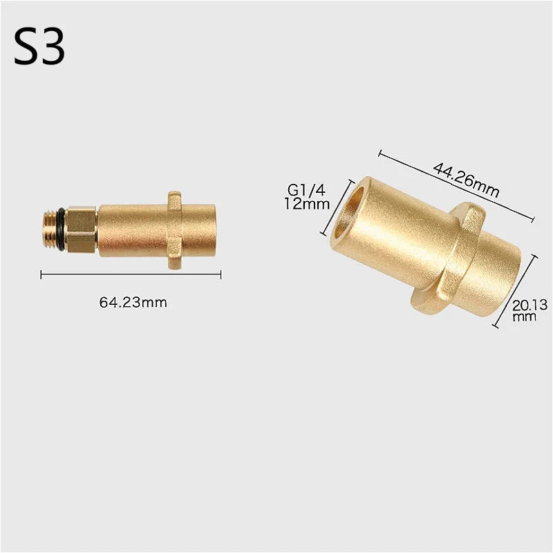 Snow Foam Lance Adapter High Pressure Washer Accessories Copper Quick Connection Pipe Fittings Foam Nozzle Stainless Steel Tube