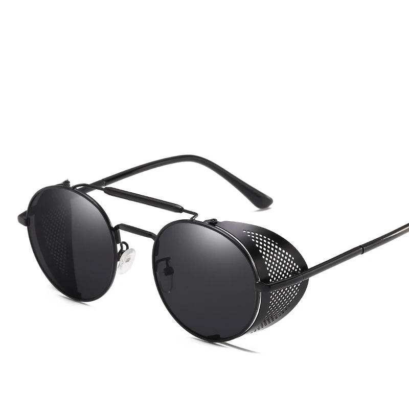 

2019 New Retro Round Metal Sunglasses Steampunk Men Women Brand Designer Glasses Oculos De Sol Shades UV Protection