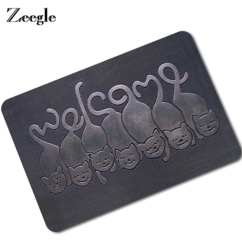 Zeegle 3D кошка печатные дверные маты входные двери Коврики для детей спальня