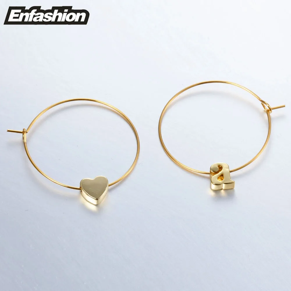 Enfashion серьги кольца с буквами золотистого цвета Alfabet круглые для женщин сделай