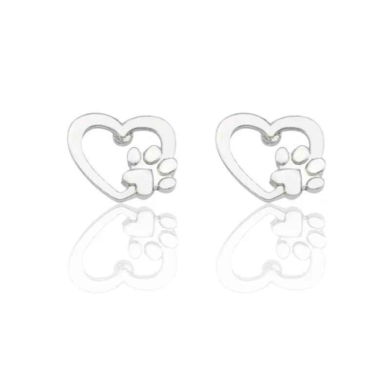 Minimalist-Hollow-Heart-Stud-Earrings-For-Women-Gold-Silver-Pet-Dog-Paw-Footprint-Earings-Cute-Animal