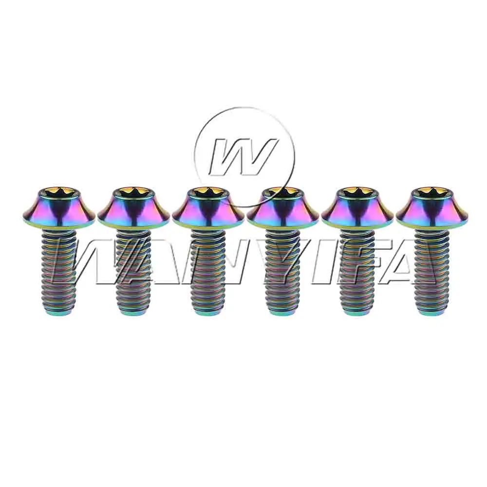 Ti Gold Rainbow 5pcs Titanium M8x1.25mm Pitch Motorcycle Flange Bolt Nut