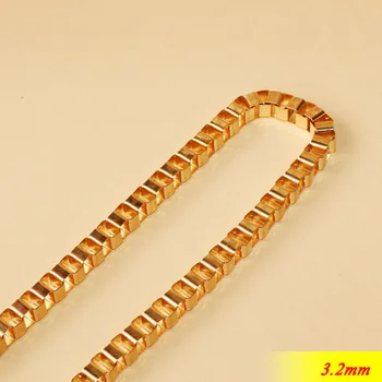 

9 Colors Jewellery Metal Necklace Chains Making Findings Hot Sale Square Box Snake Links 100 Meters/Troll Packing 3.2mm
