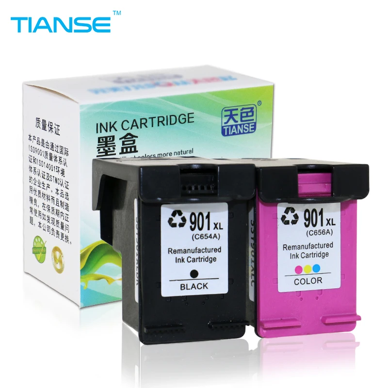 Дешево TIANSE 2pk 901XL для hp 901 hp 901 XL сменный чернильный картридж для hp Officejet 4500 J4500 J4540 J4550 J4580 J4640 J4680 принтер