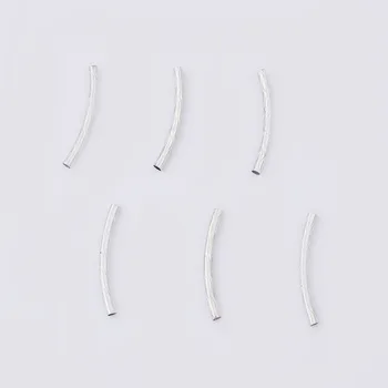 

20pcs Curved Tube Spacer Silder Connector For 2mm Leather Cord Jewelry Making Finding