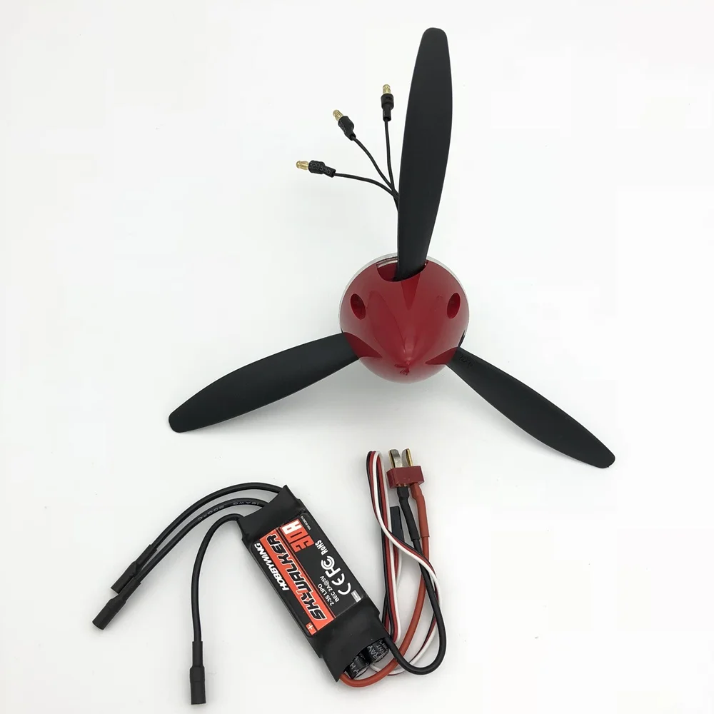 

10 inch 10x6x3 blade propeller with spinner motor ESC for scale RC warbird