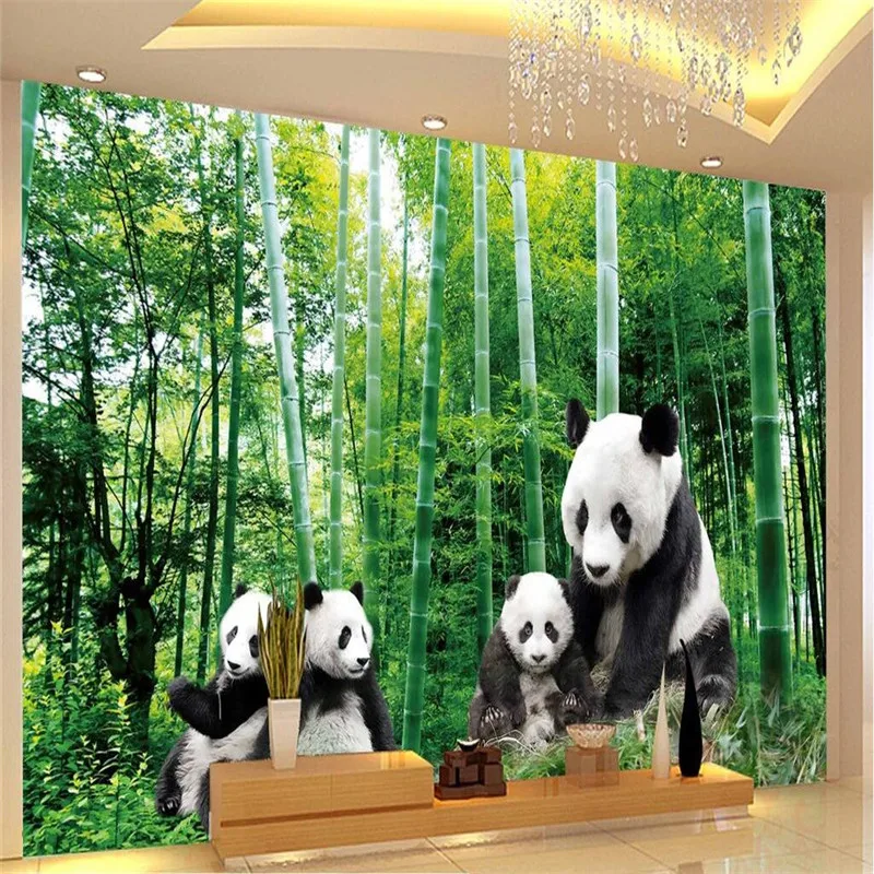 Beibehang Wall Paper Luxury Quality Hd Panda Bamboo Green World Of Natural Beauty Large