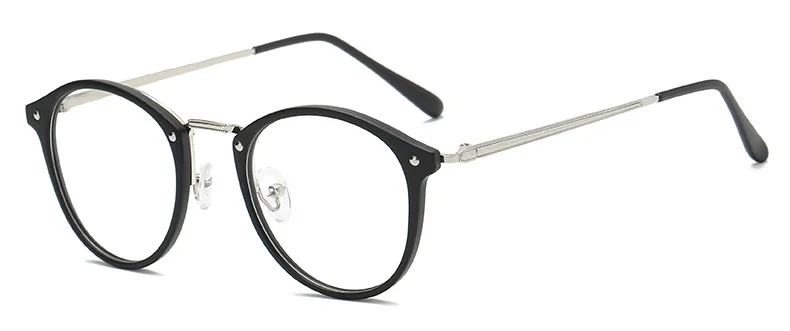Feishini, черная оправа для очков для близорукости, овальные очки, прозрачные линзы, очки для зрения, оправа для женщин, винтажная, прозрачная, розовая, по рецепту - Цвет оправы: PGJ086 SilverBlack