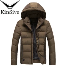 Зимняя куртка мужская шляпа съемная теплая куртка хлопковая стеганая верхняя одежда мужские s пальто пуховики с капюшоном воротник тонкая одежда толстые парки