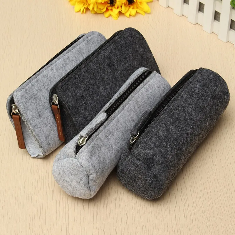 New Wool Felt Pencil Case Bag Big Capacity Multifunctional Pen Bag Stationery Pouch Purse Storage Bag Office School Supplies