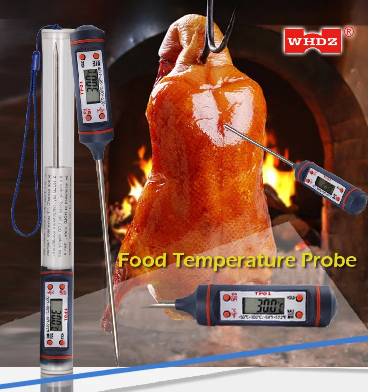 

TP01 Electronic Digital Food Temperature Thermometer Instruments Hydrometer Probe Meat Milk BBQ Kitchen Cooking Sensor