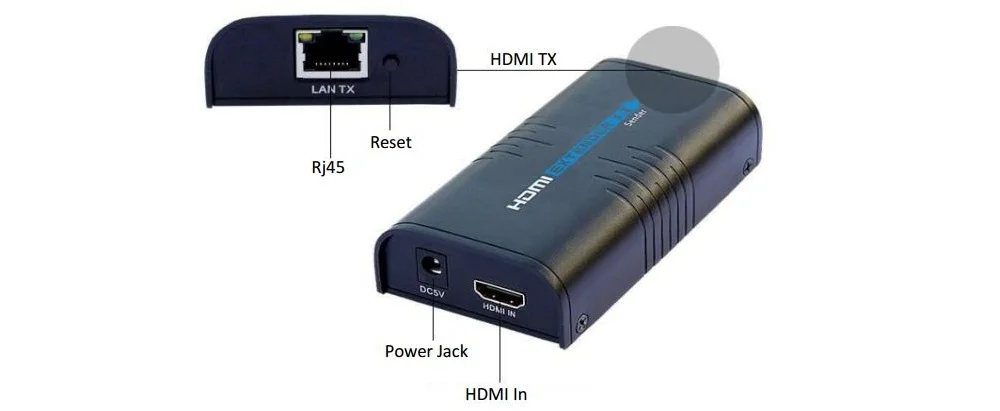 de hdmi com suporte para cat5e, 1080p, 120m, 1 peça