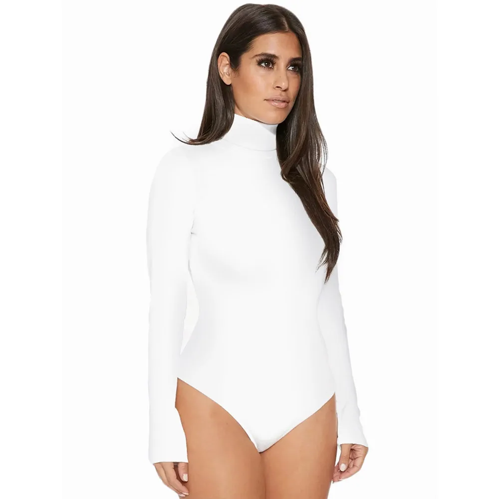 Turtle Neck Bodycon Bodysuit for Women 49 19267