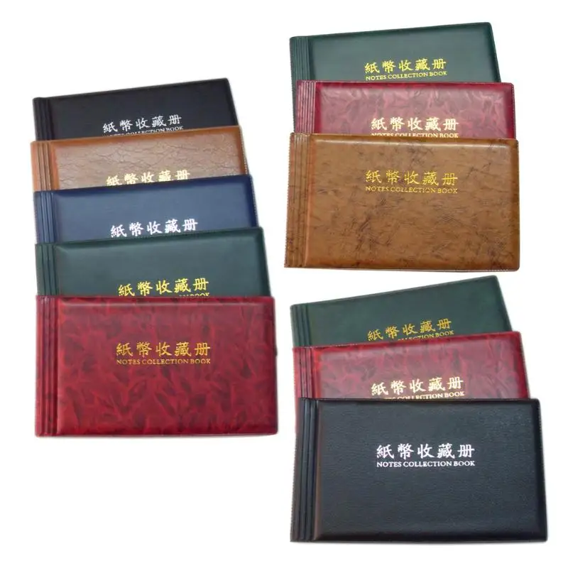 20 Pages Paper Money Currency Banknote Collection Book Storage Album Easy to Carry Plastic Material Random Color