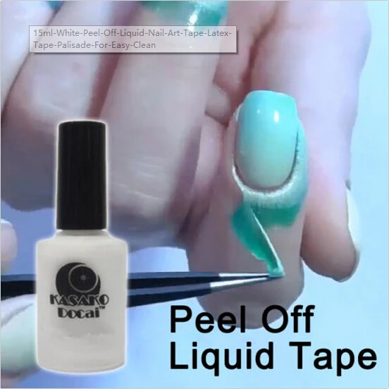 15ml White Peel Off Liquid Nail Art Tape Latex Tape Palisade For Easy Clean Base Gel Coat