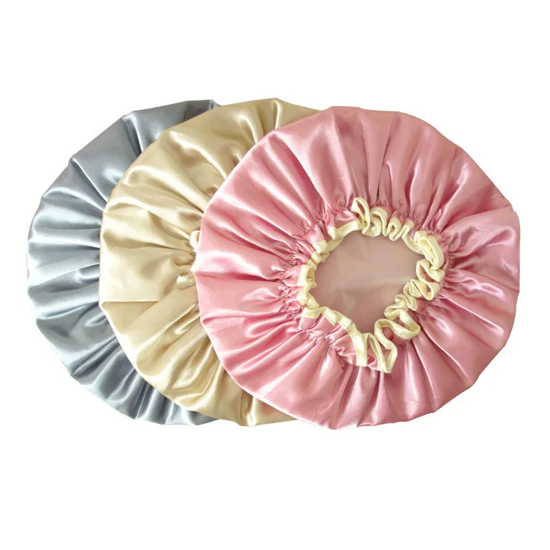 

1PC Double Waterproof Shower Cap Dust Cap Cosmetic Care cap Elastic Band Hat Bath Cap for Bathroom Supplies B