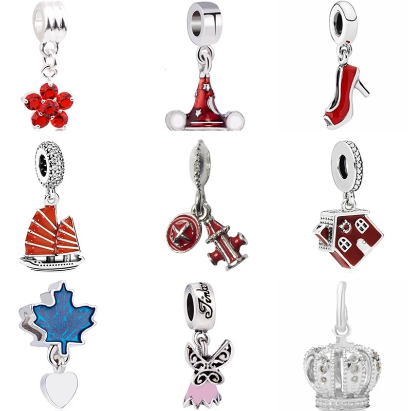 

Btuamb New Fashion Crystal Enamel Star Tortoise Crown Flower Shoes Charms Beads Fit Pandora Bracelets Necklaces for DIY Jewelry