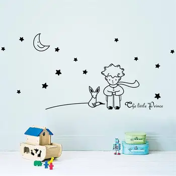 

The Little Prince Fox Star Moon Wall Sticker Kids Baby Nursery Room Decor Child Gift Vinyl Decal 8518. Decoration Mural Art