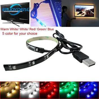 

5V USB Power LED Strip light RGB 3528 SMD HDTV TV Desktop PC Screen Backlight & Bias lighting 1x 30cm LED Strip Light Waterproof