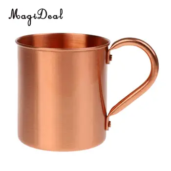 

MagiDeal 350ml/12 oz 100% Solid Smooth Pure Copper Drinking Cold Beer Bar Mug Ice Coffee Water Tea Milk Beverage Cup with Handle