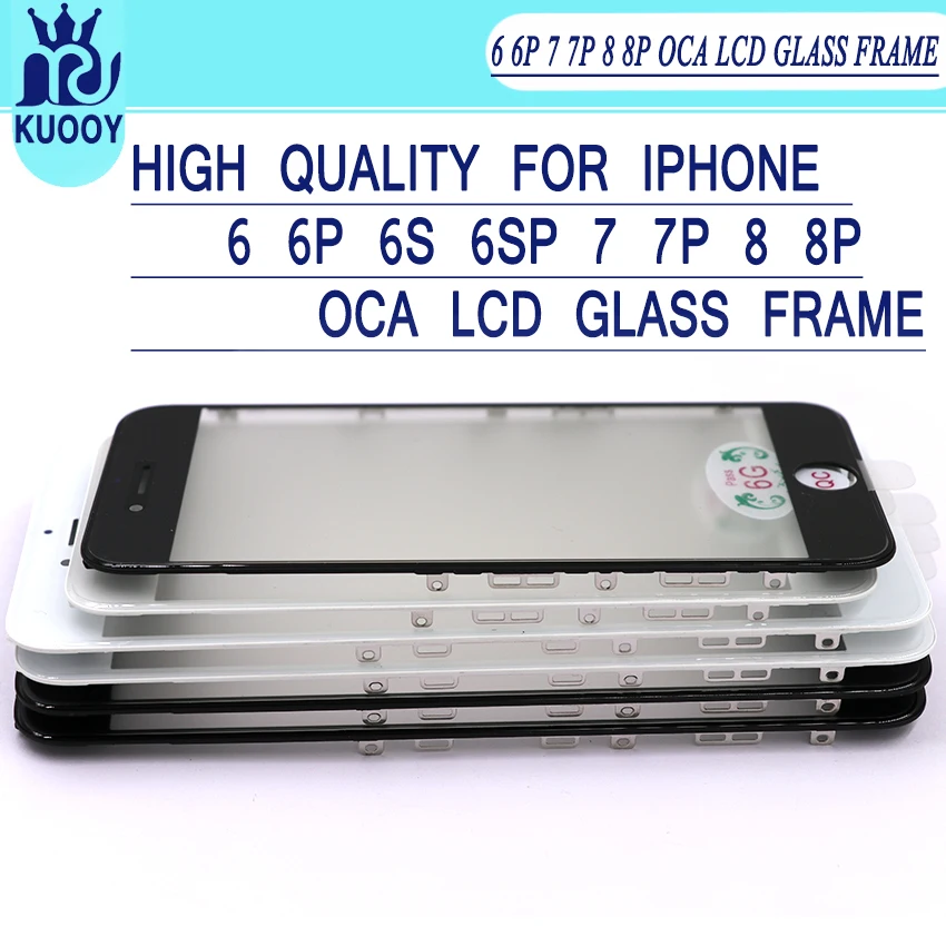 Новые 3 в 1 Touch Панель для iPhone 5/5S/6/6 S/7/8 плюс спереди Стекло объектив + рамка ободок