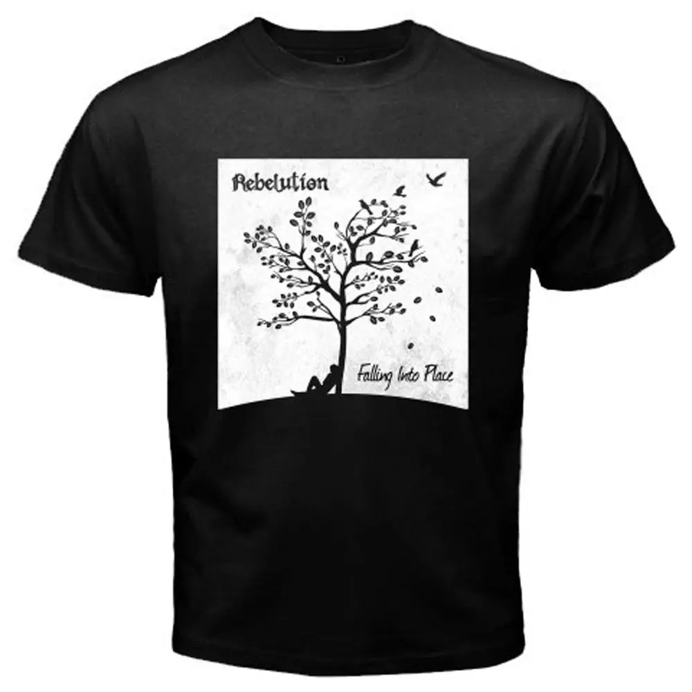 Персонализированные футболка Пользовательские Футболка Broadcloth rebelution попадания в место Обложка альбома o-образным вырезом с коротким