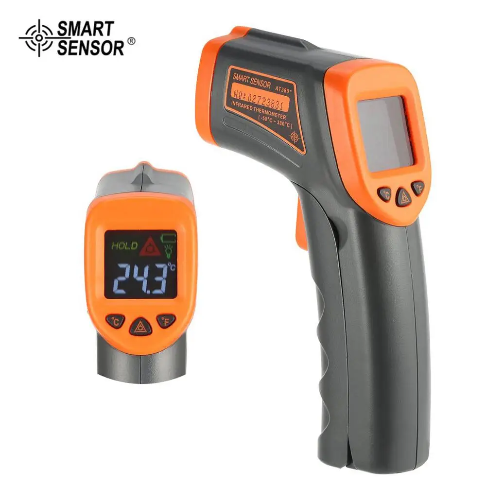 

AT380 Digital Infrared Thermometer LDC IR -32~380 C Non-Contact IR aquarium Laser Gun Pyrometer temperature Thermometer Meter