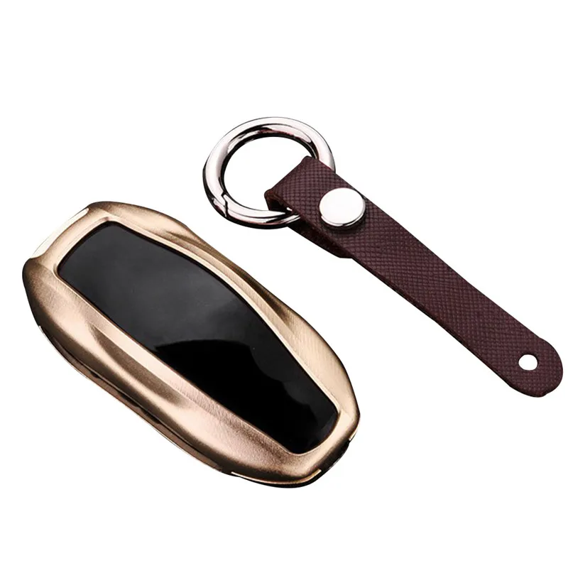 

MAHAQI Car Key Case Shell Cover with Key Chain for Tesla Model S Premium Aluminum Metal Hot Sale