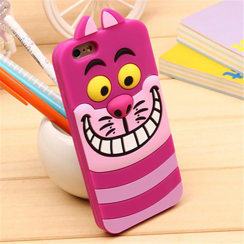 3D Cartoon Soft Silicone Phone Case For iPhone 5S 6 6S 7 8 Plus X Cover Mickey Judy Rabbit Smile Cat Tiger Stitch Unicorn Animal