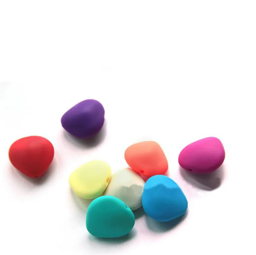 

30PCS stone shape beads loose teething beads for baby diy necklace bracelet food grade teethers nursing bead 30*30*15.5mm SL0031