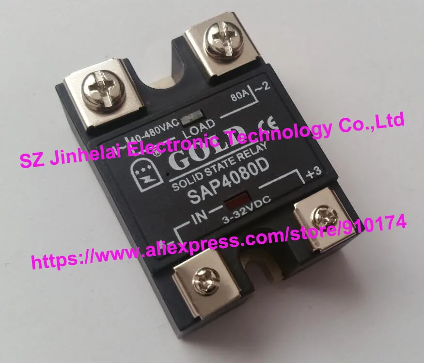 

100% New and original SAP4080D GOLD Single phase Solid state relay 80A 3-32VDC 40-480VAC