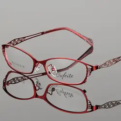Металлическая оправа полуоправы очки оправа для женщин Близорукость очки сверхлегкие оправа для Компьютерных Очков