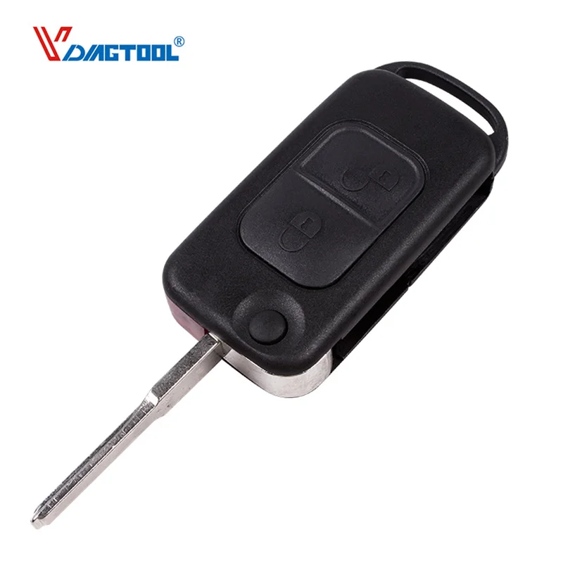 

Vdiagtool Flip Folding 2 Buttons Car Shell Remote Key Fob Case For Mercedes Benz SLK E113 A C E S W168 W202 W203 Free Shipping