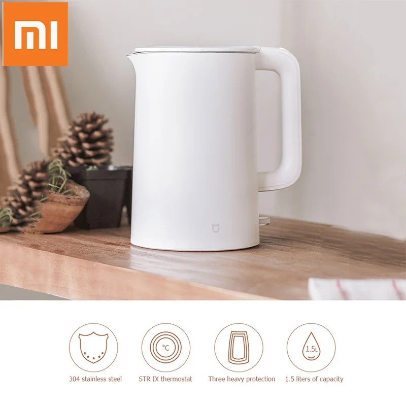 Original Xiaomi Mijia Electric Kettle 1.5L Auto Power-off Protection Smart Water Boiler Instant Heating Stainless Steel Teapot