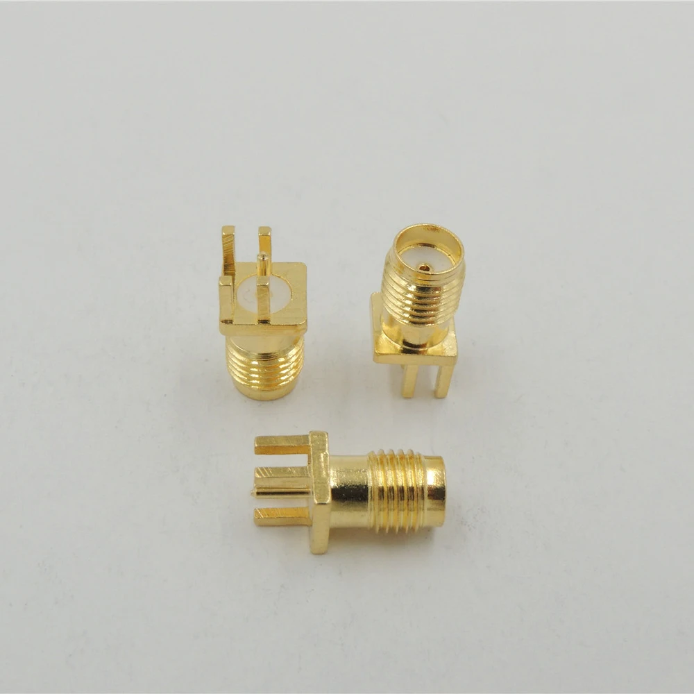 10pcs Gold SMA female nut bulkhead solder deck PCB clip edge mount RF