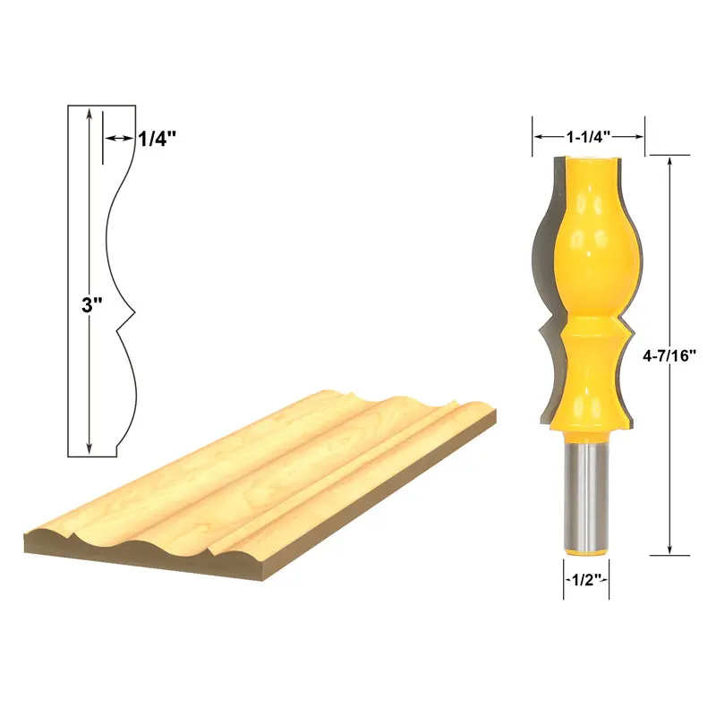 

1pcs Crown Molding Router Bit - 1/2" Shank