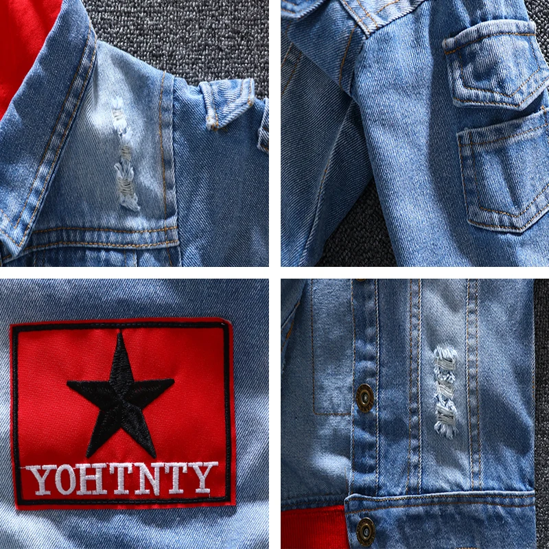 Skup Jeansowa kurtka dziewczyny dzieci 2019 jesień chłopcy bluzy płaszcz Denim z długim rękawem odzież wierzchnia dzieci wiatrówka dla 1th 2 3 4 5 6 lat