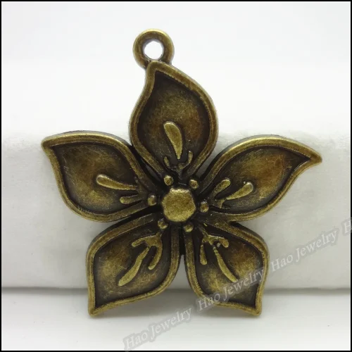 

40pcs Vintage Charms Flower Pendant Antique bronze Zinc Alloy Fit Bracelet Necklace DIY Metal Jewelry Findings