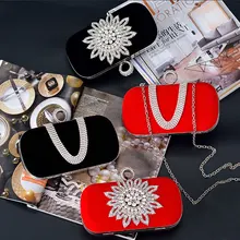 Клатч с кристаллами, женские свадебные сумочки и сумочки, стразы, красные, черные сумки на плечо для женщин ZD1317