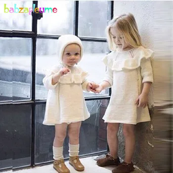 

2Piece/0-5Years/Spring Autumn Baby Girls Suits Toddler Dresses+Hats Knit Infant Dress Kids Clothes Children Clothing Sets BC1072