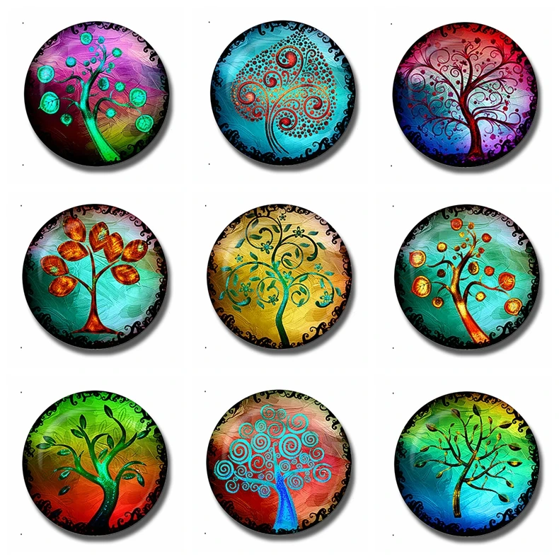 

"Tree of Life" 30 MM Fridge Magnet, New Design Tree Glass Dome Magnetic Refrigerator Creative Home Decor Accessories