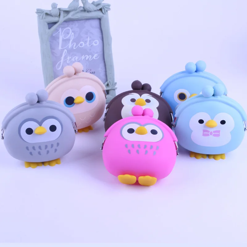 

new bear cat dog cartoon silicone coin purse bag girls smart fashion washable cute change purse wallet women decoration bag