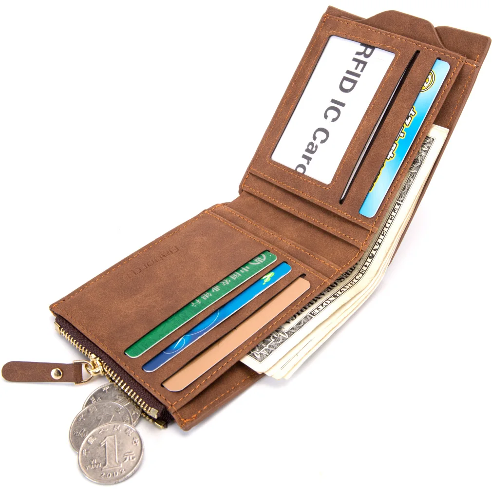 Baborry RFID защитный кошелек, Мужской мягкий кожаный кошелек со съемными отделениями для карт, многофункциональный мужской кошелек, мужской клатч