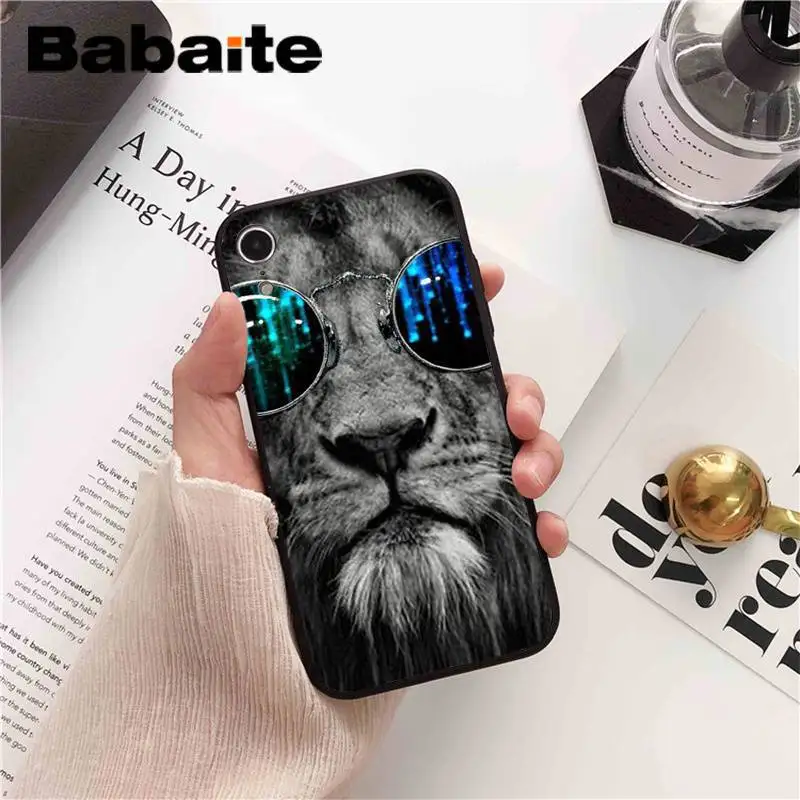 Babaite лев тигр Волк Шаблон Coque Оболочка Чехол для телефона для iPhone X XS MAX 6 6s 7 7plus 8 8Plus 5 5S SE XR 11 11pro 11promax