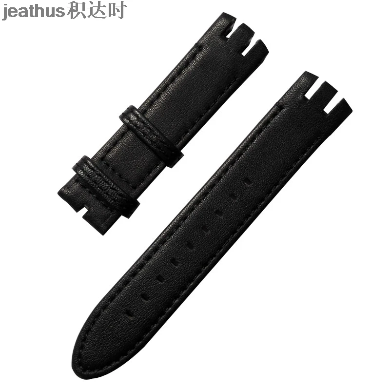 Сменный ремешок Jeathus для часов swatch YTS402 409 713 YTB400 кожаный браслет с пряжкой язычком
