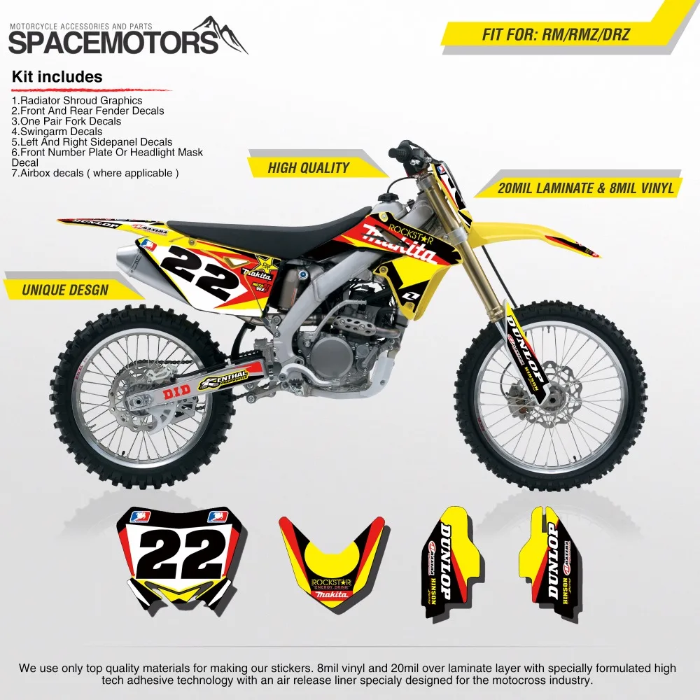 Виниловые наклейки MX 3M для RM RMZ Z DRZ 2004...2014 250 450 125 cc год мотокросс эндуро велосипед