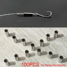 100 шт. рыболовные лески алюминиевые обжимные рукава медные трубки морские рыболовные аксессуары Прямая поставка