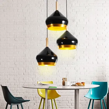 

Nordic LED 3 Heads Pendant Lights Modern Black Metal Suspension Light Simple Living Room Restaurant Cafe Bar Home Lighting No83