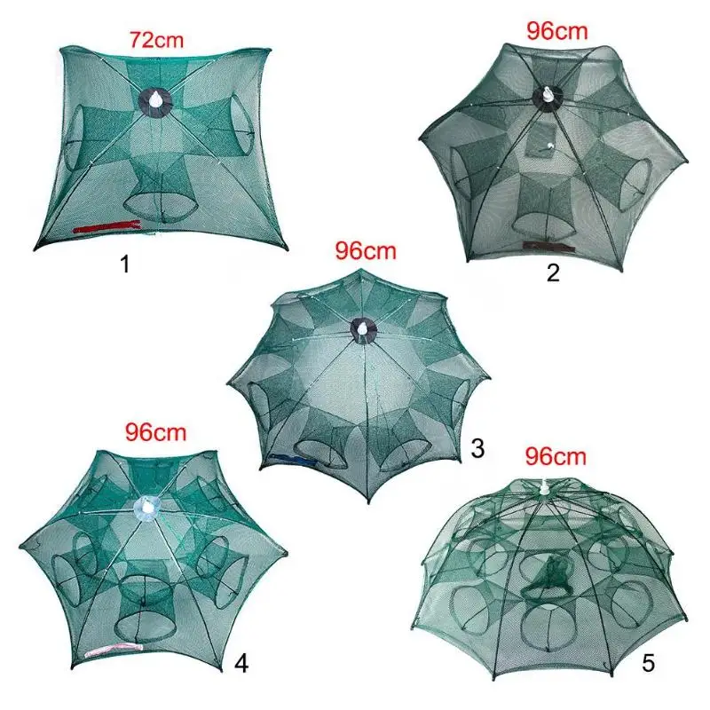 В сложенном виде Портативный шестигранник 4/6/8/10 отверстий Автоматическая рыболовная креветка Ловушка рыболовная сеть Рыба Креветки Минноу краб приманки Литой сетки ловушка