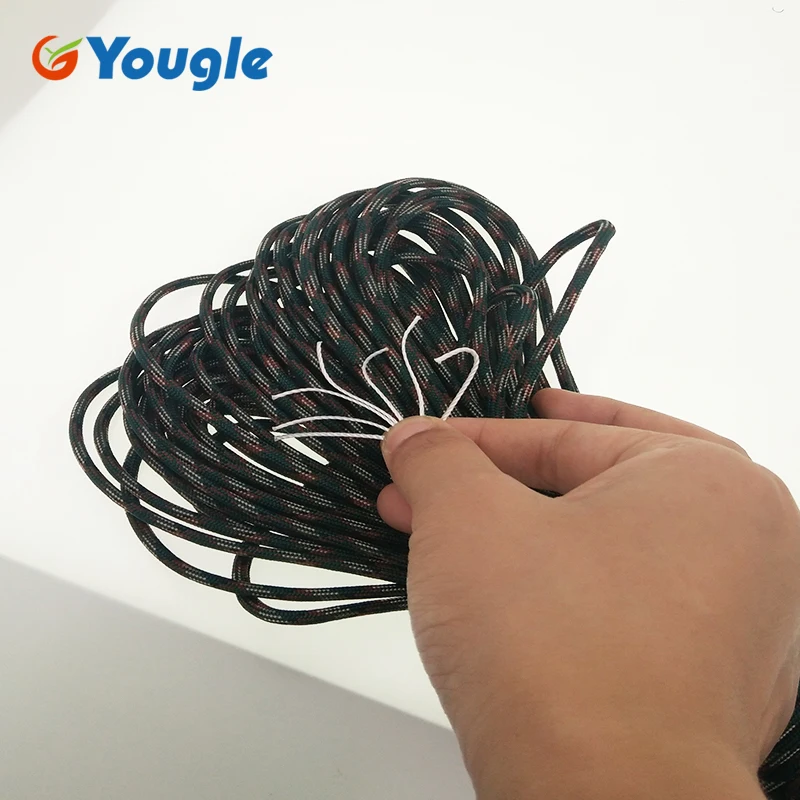 Yougle paracord 550 حبل مل المواصفات النوع الثالث 7 السواحل 100ft paracord بقاء كيت معدات بالجملة خيمة حبل الرياح 46-52
